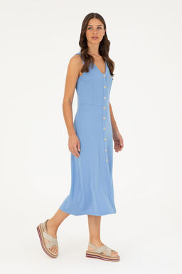 Женское темно-синее трикотажное платье Неожиданная скидка в корзине