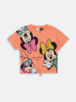 Bisiklet Yaka K?sa Kollu Minnie Mouse Bask?l? K?z Bebek Bluz ve Tayt 2li Tak?m - Waikiki фото 2