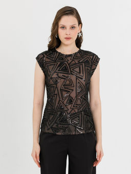 Блузка из сетки с пайетками Новый год - Stilla фото 12