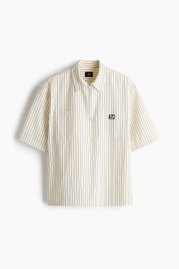 Camisa de sarga con media cremallera Relaxed Fit