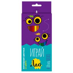 Лео Играй Набор цветных трехгранных карандашей LGCP-24 заточенный 4 х 24 цв