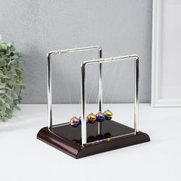 Маятник настольный антистресс «Шары Ньютона. Колыбель техно», пластик, бензиновые шары, 18×15×17.5 см