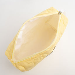 Косметичка на молнии простая, со стёжкой Цветы, жёлтая - Simaland фото 4