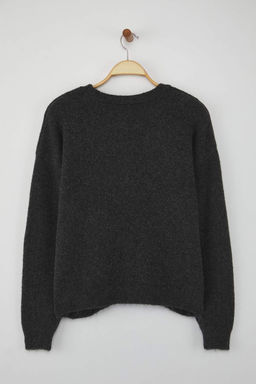 Antrasit Yunlu Yumusak Dokulu Genis Kal?p Triko Kazak TWOAW26KZ00224 - Trendyolmilla фото 6