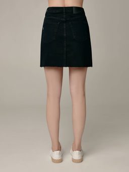 CONTE CON-610 Джинсовая юбка-mini с необработанным краем washed black