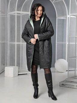 25117 Плащ утепл. черный - Dizzyway фото 3