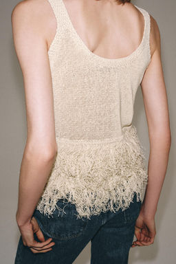 TOP PUNTO FLECOS / Crudo - Zara фото 4