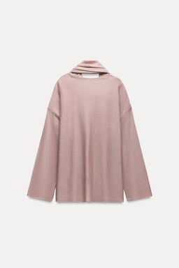 KNIT SWEATER WITH SCARF - Zara фото 7