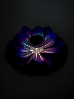 Садовый светильник для водоемов 28 х 28 х 9 см на солнечной бат-е "Лотос" фиол-ый N010