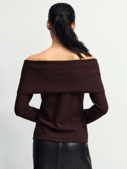 Джемпер со спущенными плечами / Zarina фото 5