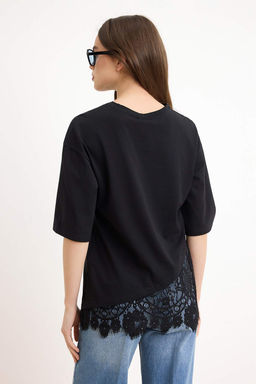 Ekru Regular/Normal Kal?p Dantel Detayl? K?sa Kollu Orme T-Shirt TWOSS26TS00303 - Trendyolmilla фото 8