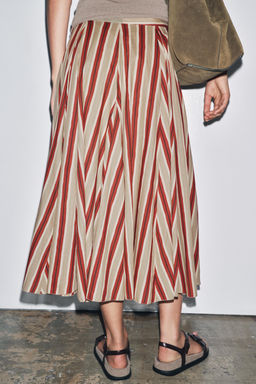 ZW COLLECTION STRIPED MIDI SKIRT - Zara фото 10