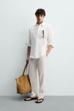 POLO PUNTO REGULAR FIT ALGOD?N - LINO / Musgo - Zara фото 17