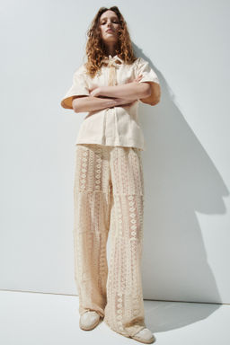 Pantal?n de encaje con cord?n de ajuste - H&m фото 2