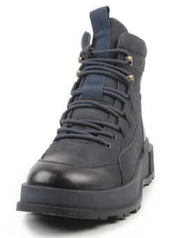 05-AW1008-6M DK. BLUE Ботинки зимние мужские (натуральная кожа, натуральный мех) - Фабричный китай фото 5