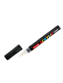 Набор акриловых маркеров 2 штуки, пулевидный наконечник 4 мм, черный, белый