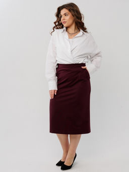 Юбка женская Ю-20 (футер с лайкрой) Винная - Elenatex фото 8