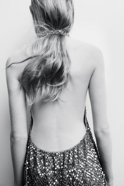 SEQUINNED AND BEADED HALTER DRESS - Zara фото 2
