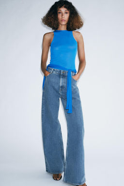 JEANS ZW COLLECTION WIDE LEG TIRO ALTO / Azul