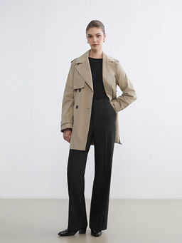 Standart Fit ?izgili Kad?n Pantolon