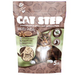 Наполнитель комкующийся растительный CAT STEP Wood Pellets 5 л  фото 5