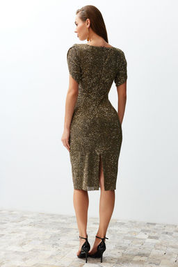 Alt?n Vucuda Oturan Par?lt?l? Orme Payet S?k Abiye Gece Mezuniyet Elbisesi TPRSS24EL00108