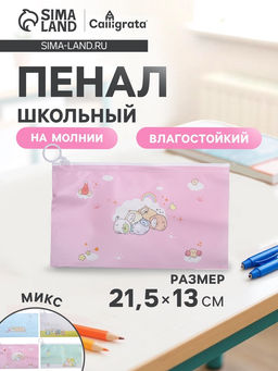 Цена за 12 шт. Пенал на молнии Calligrata Милашки, ПВХ, МИКС