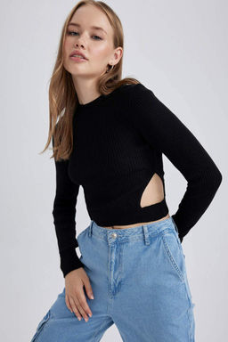 Cool Slim Fit свитер с круглым вырезом - Defacto фото 3