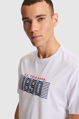 Erkek Beyaz Regular Fit Bisiklet Yaka Ti__rt
