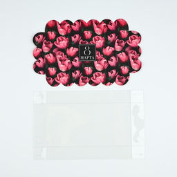 Цена за 5 шт. Коробка для кондитерских изделий с пластиковой крышкой 8 Марта, 10.5?21?3 см