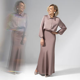 Юбка из шелка, Мыслить иначе (cappuccino) - Charutti фото 2