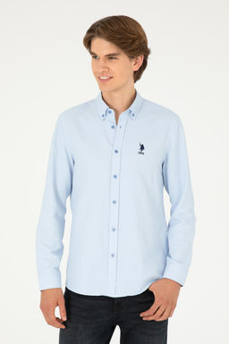 Мужская темно-синяя базовая рубашка с длинным рукавом Неожиданная скидка в корзине - U.s. polo assn фото 3