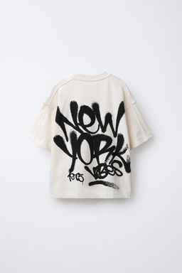 TEXTURED GRAFFITI T-SHIRT - Zara фото 2