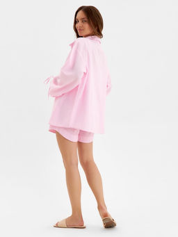 Костюм женский (рубашка, шорты) MINAKU: Casual Collection, розовый, размер 46