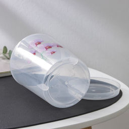 Цена за 2 шт. Горшок для орхидей с поддоном, 1.2 л, пластиковый, прозрачный, МИКС