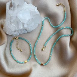 Колье со вставкой "Сердце" из Амазонита