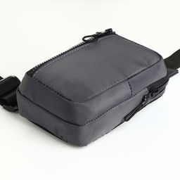 Сумка - слинг мужская, из текстиля, серая