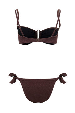 TRENDYOLMILLA Ekru Straplez Aksesuarl? Dokulu Regular Bikini Tak?m? TBESS24BT00019 фото 35