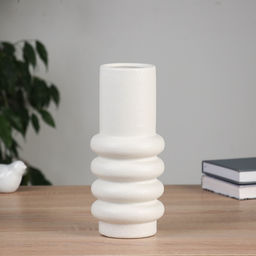 Ваза «Ксиомар», d=7 см, 25×9.5 см, керамика, белая