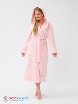 Женский халат с капюшоном розовый МЗ-06 (7)