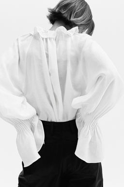 Camisa oversize en mezcla de lino - H&m фото 7