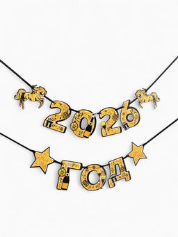 Гирлянда на ленте Новый год 2026, лошади, 150 см