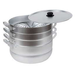 Манты-казан (мантоварка) алюминиевая 13л, д34см, h29,5см, s1-1,75мм, 3 сетки, матовый, металлическая крышка (Россия) - Домашняя мода фото 2