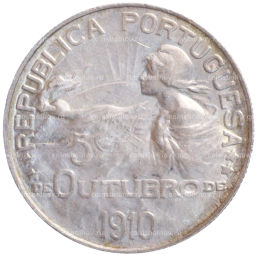 1 эскудо 1910 года Португалия Основание республики
