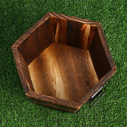 Набор кашпо для цветов «Шестиугольники», деревянный, 3 предмета