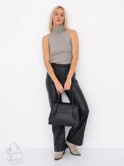 Сумка женская кожаная 2424Y black Polina&Eiterou
