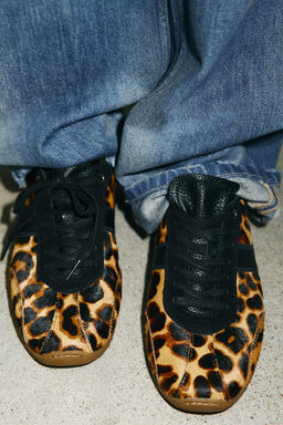 ANIMAL PRINT LEATHER TRAINERS - Zara фото 3