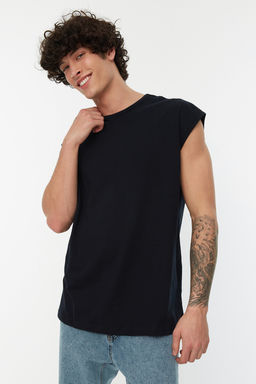 TRENDYOL MAN Basic Lacivert-Gri 2li Paket Oversize/Genis Kesim Pamuklu Kolsuz T-Shirt/Atlet TMNSS22AL0070 - Trendyolmilla фото 4