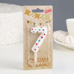 Цена за 4 шт. Свеча в торт на день рождения «Цифра 7», 5.5 см