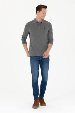 U. S. Polo Assn / Мужской базовый свитшот антрацитовый меланж - U.s. polo assn фото 4